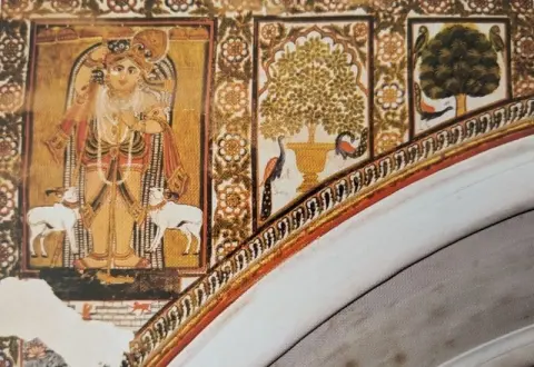 बलराम व वृक्षों के अंकन : राजा भवानीसिंह कक्ष : दतिया : उन्नीसवीं सदी