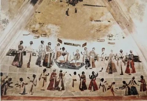 दरबार दृश्य : पारीच्छत की समाधि : दतिया : उन्नीसवीं सदी