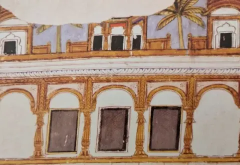 द्वारों का अंकन : राजा भवानीसिंह कक्ष : दतिया : उन्नीसवीं सदी