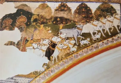 गोचारण : राजा भवानीसिंह कक्ष : दतिया : उन्नीसवीं सदी