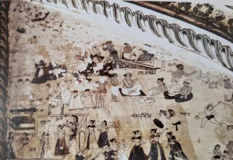 नारी आकृतियां : पारीच्छत की समाधि : दतिया : उन्नीसवीं सदी