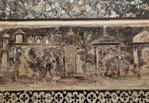 राग-रागिनियों के अंकन : वीरसिंह जुदेव महल ( सतखंड़ा महल ) : दतिया : सत्रहवीं सदी