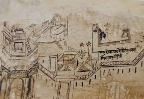 राजप्रासाद : निकट दृश्य : पारीच्छत की समाधि : दतिया : उन्नीसवीं सदी