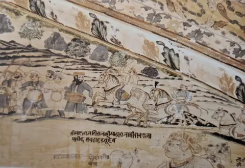 सेना का प्रयाण : राजा पारीच्छत की समाधि : दतिया : उन्नीसवीं सदी