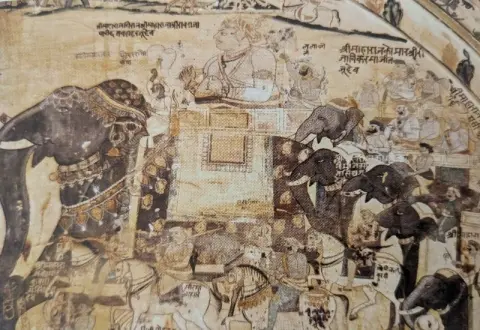 सेना का प्रयाण : राजा पारीच्छत की समाधि : दतिया : उन्नीसवीं सदी
