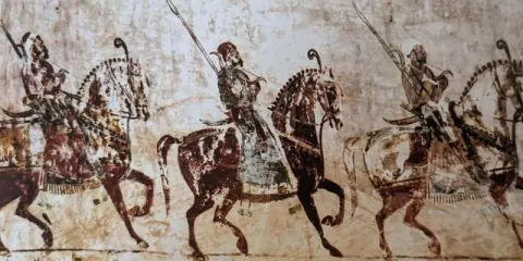निकट दृश्य : राजा का जुलूस : राजा महल : ओरछा : सत्रहवीं सदी