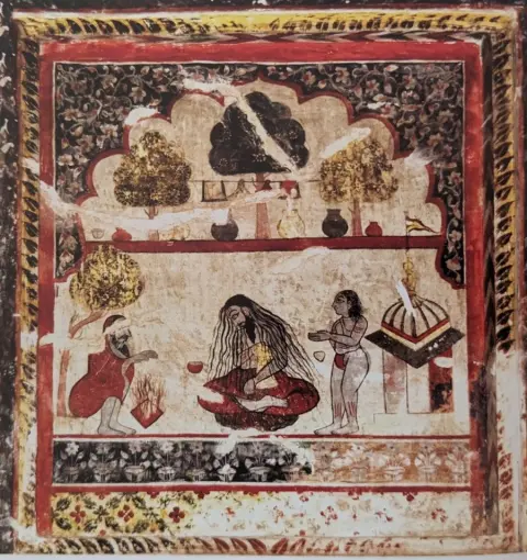 निकट दृश्य : सन्यासी : राजा महल : ओरछा : सत्रहवीं सदी