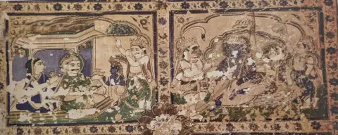 वामनवातार व राम दरबार :रामराजा मंदिर : ओरछा : सोलहवीं सदी