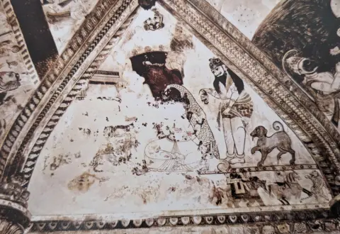 भगवान शंकर व साधु : लक्ष्मी मंदिर :ओरछा : सत्रहवीं सदी