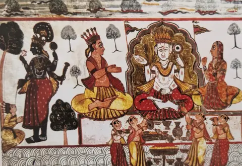 चतुर्भुज विष्णु : राजा महल : ओरछा : सत्रहवीं सदी