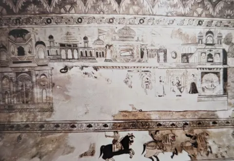 महल दृश्यावली : लक्ष्मी मंदिर :ओरछा : सत्रहवीं सदी