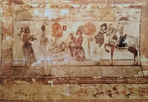 नवगुंजारा एवं अन्य दृश्य : राजा महल : ओरछा : सत्रहवीं सदी
