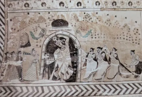 नृत्यरत कृष्ण : लक्ष्मी मंदिर :ओरछा : सत्रहवीं सदी