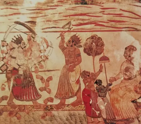 परशुराम युद्ध तथा वामनावतार : राजा महल : ओरछा : सत्रहवीं सदी