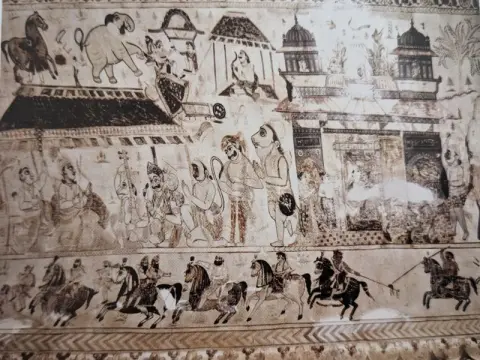 राजमहल का दृश्य : लक्ष्मी मंदिर :ओरछा : सत्रहवीं सदी