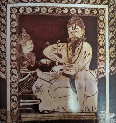 साधु व राजपुरुष : लक्ष्मी मंदिर :ओरछा : सत्रहवीं सदी
