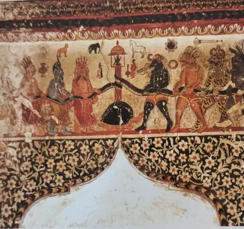 समुद्र मंथन : राजा महल : ओरछा : सत्रहवीं सदी