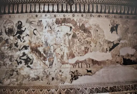 सूर्पणखां प्रसंग व युद्ध दृश्य : लक्ष्मी मंदिर :ओरछा : सत्रहवीं सदी