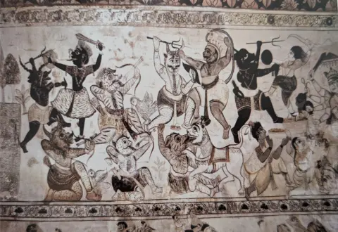 युद्ध दृश्य : लक्ष्मी मंदिर :ओरछा : सत्रहवीं सदी