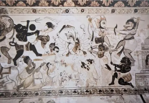 युद्ध दृश्य : लक्ष्मी मंदिर :ओरछा : सत्रहवीं सदी