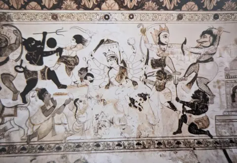 युद्ध दृश्य : लक्ष्मी मंदिर :ओरछा : सत्रहवीं सदी