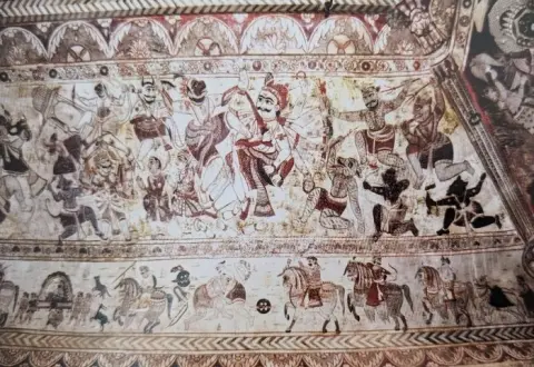 युद्ध दृश्य : लक्ष्मी मंदिर :ओरछा : सत्रहवीं सदी