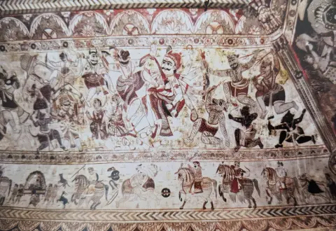 युद्ध दृश्य : लक्ष्मी मंदिर :ओरछा : सत्रहवीं सदी