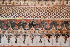 निकट दृश्य : छत पर बने आकल्पन : राजा महल : ओरछा : सत्रहवीं सदी  