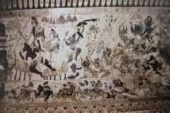 सूर्पणखां प्रसंग व युद्ध दृश्य  : लक्ष्मी मंदिर :ओरछा : सत्रहवीं सदी   