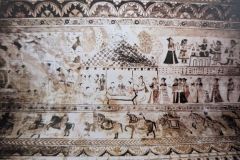 विभिन्न गतिविधियों की दृश्यावली : लक्ष्मी मंदिर :ओरछा : सत्रहवीं सदी    