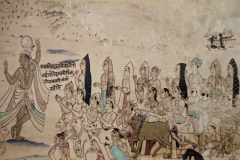 गोवर्धन धारण : निकट दृश्य : पारीच्छत की समाधि : दतिया : उन्नीसवीं सदी