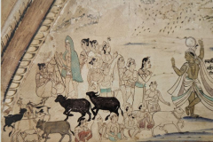 गोवर्धन धारण : निकट दृश्य : पारीच्छत की समाधि : दतिया : उन्नीसवीं सदी